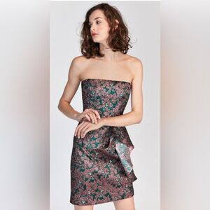 New Tara Jarmon strapless Jacquard mini dress size 36/XS